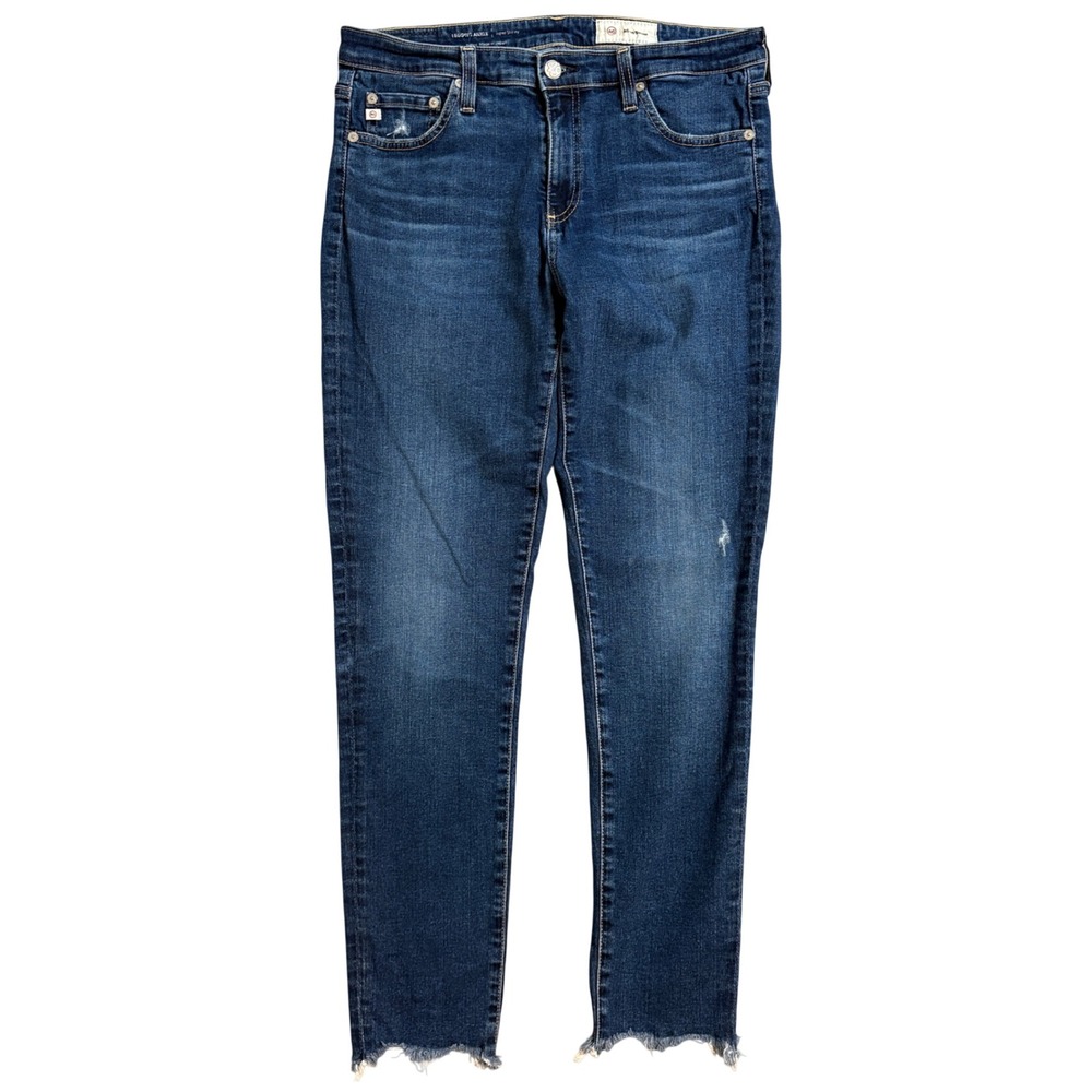 AG Adriano Goldschmied The Legging Ankle Blue Distressed Super Skinny Jeans